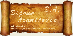 Dijana Aranitović vizit kartica